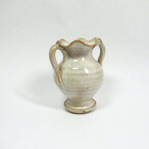 Double handle Bolick pottery bud vase